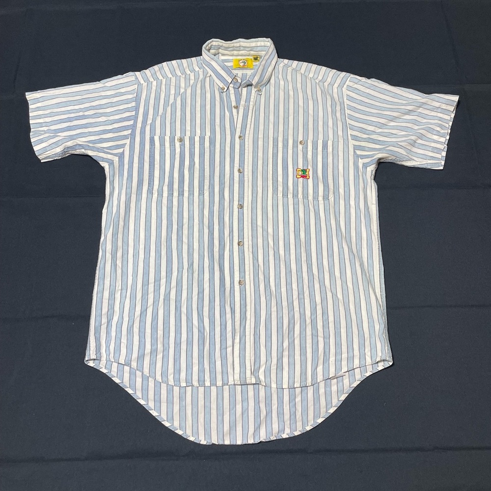 Vintage Duck Head Button Up Shirt Men’s Large Blue & White Striped Casual (USA)
